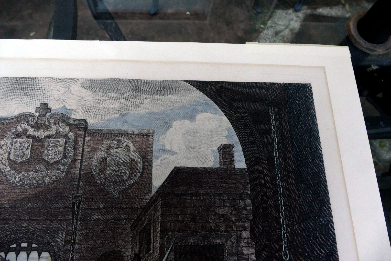 Gate of Calais England 1749  Print William Hogarth Antique Steel Engraving