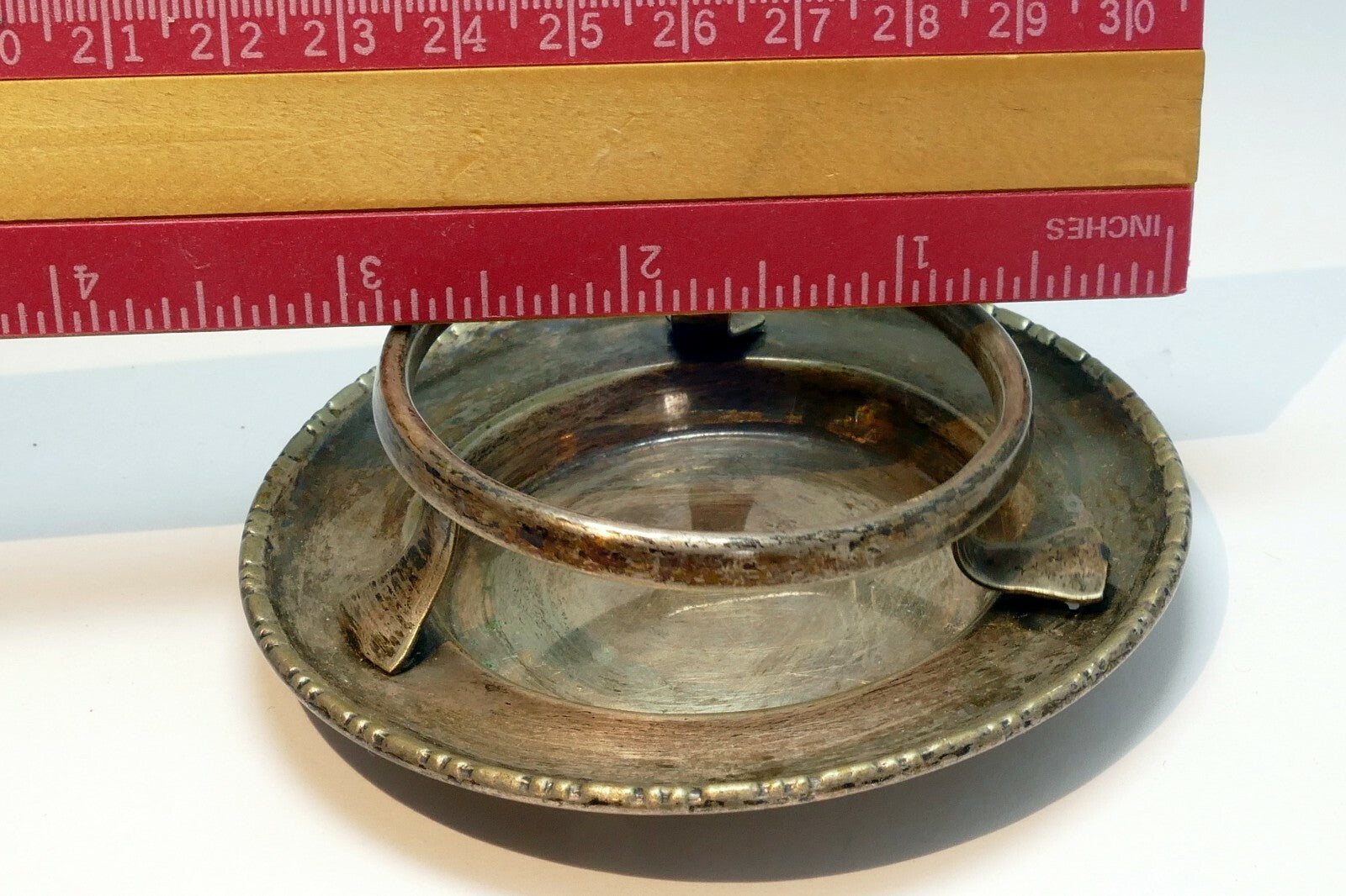 EPNS Candle Holder or Bowl Made in England 3.5 inch Diameter vintage 1890 L.W.LP