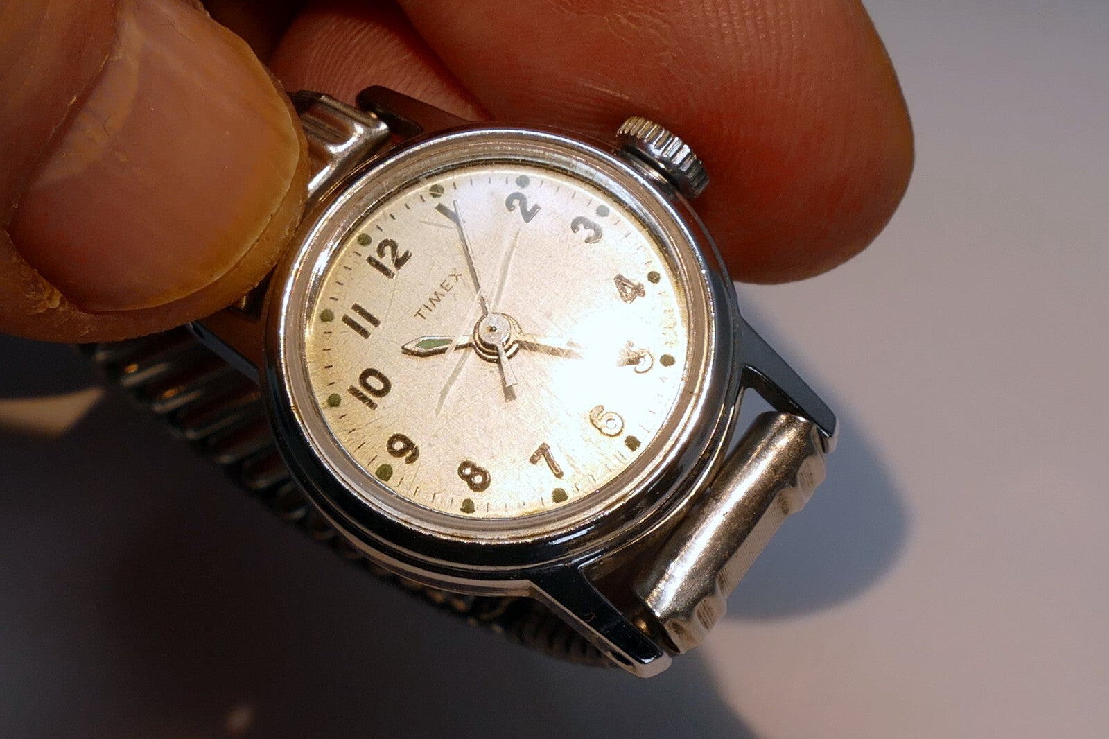 TIMEX LADIES WATCH WRISTWATCH Silver TONE - as found Untested  parts or repair
