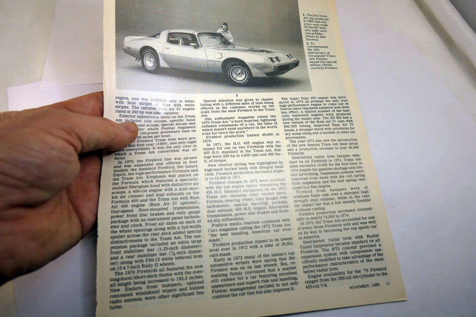 Pontiac Firebird Trans Am Cars & Parts Magazine clipping advertisement Ad