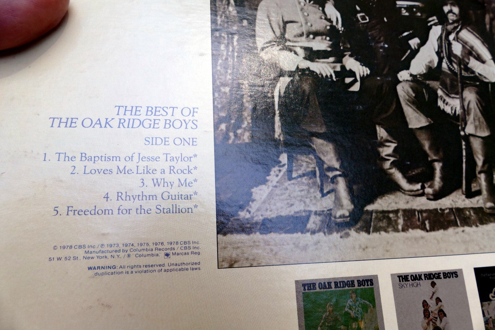 OAK RIDGE BOYS The Best of  Vinyl LP PC-35302 Greatest Hits  1978 CBS