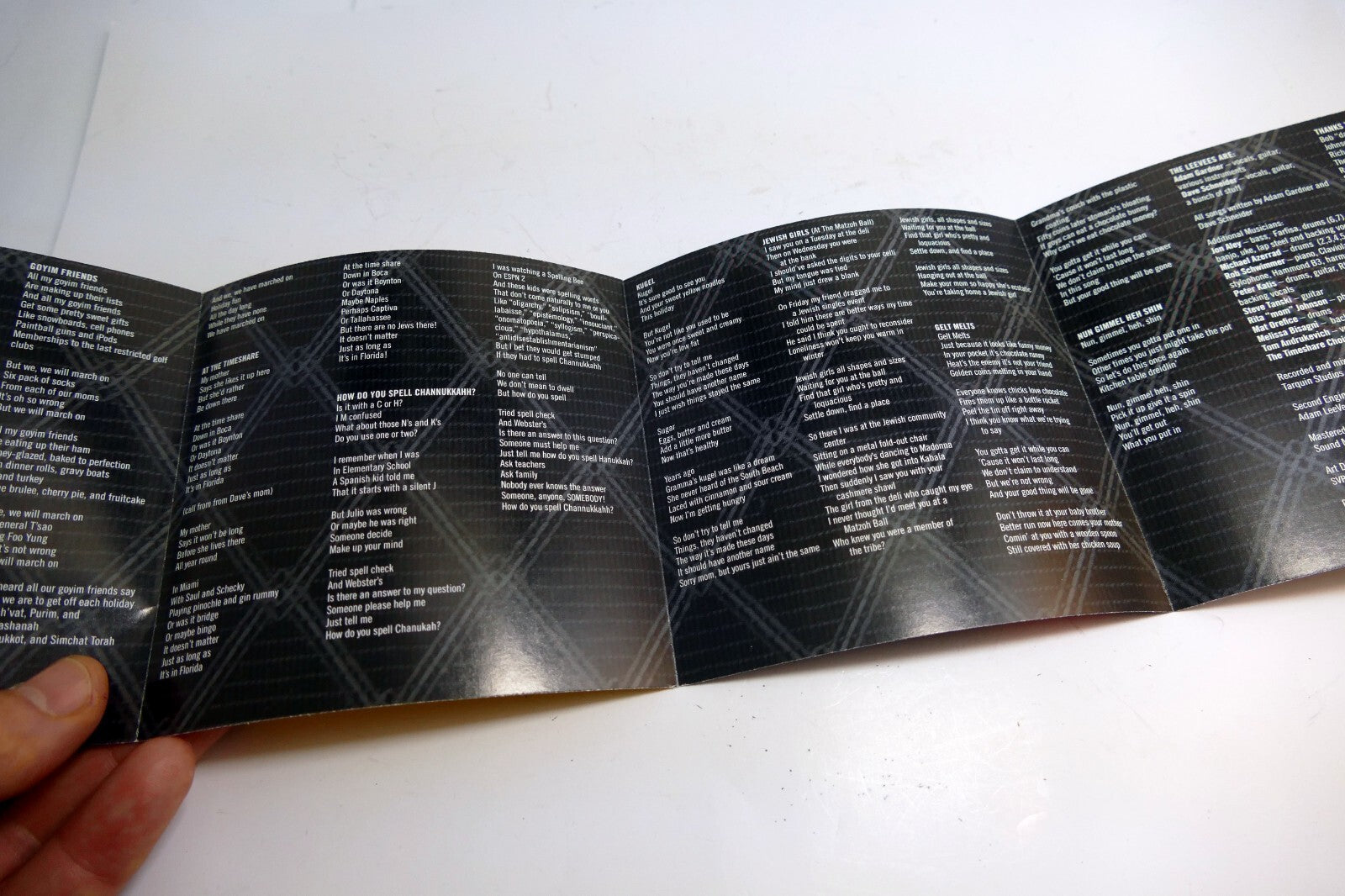 INLAY Cover ART Only NO Case or CD included -  Lee Vees Hanukkah Rocks