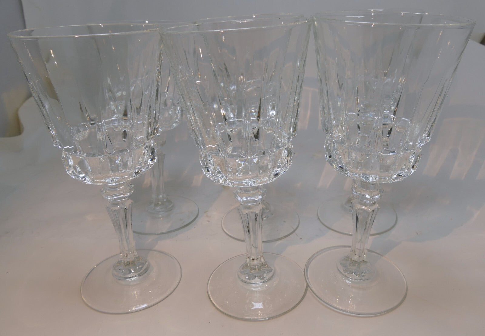 Cristal d'arques durand crystal chantelle claret wine glass goblet set of 6