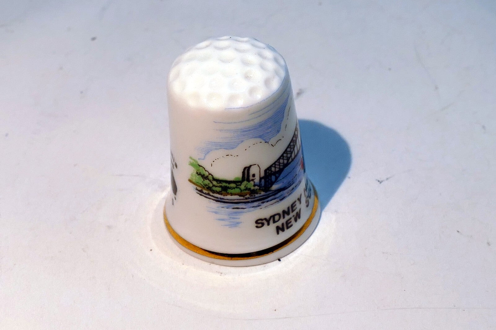 Porcelain Thimble Souvenir Sydney Harbour Bridge New South wales Australia