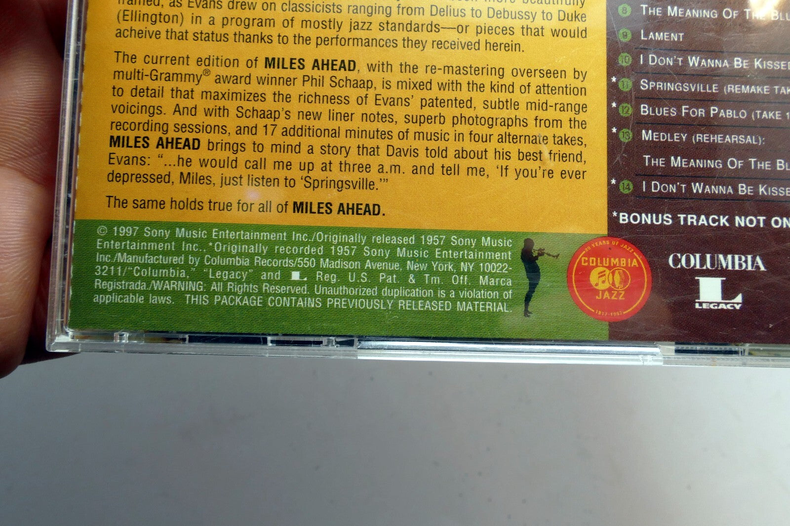 Miles Davis Miles Ahead + 19 CD 1997 Sony Music CK 65121 Columbia Legacy