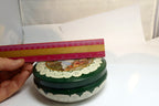 Metal Tin/Container Cookie/Biscuit Girl Roses walking 5X5" square Victorian deco