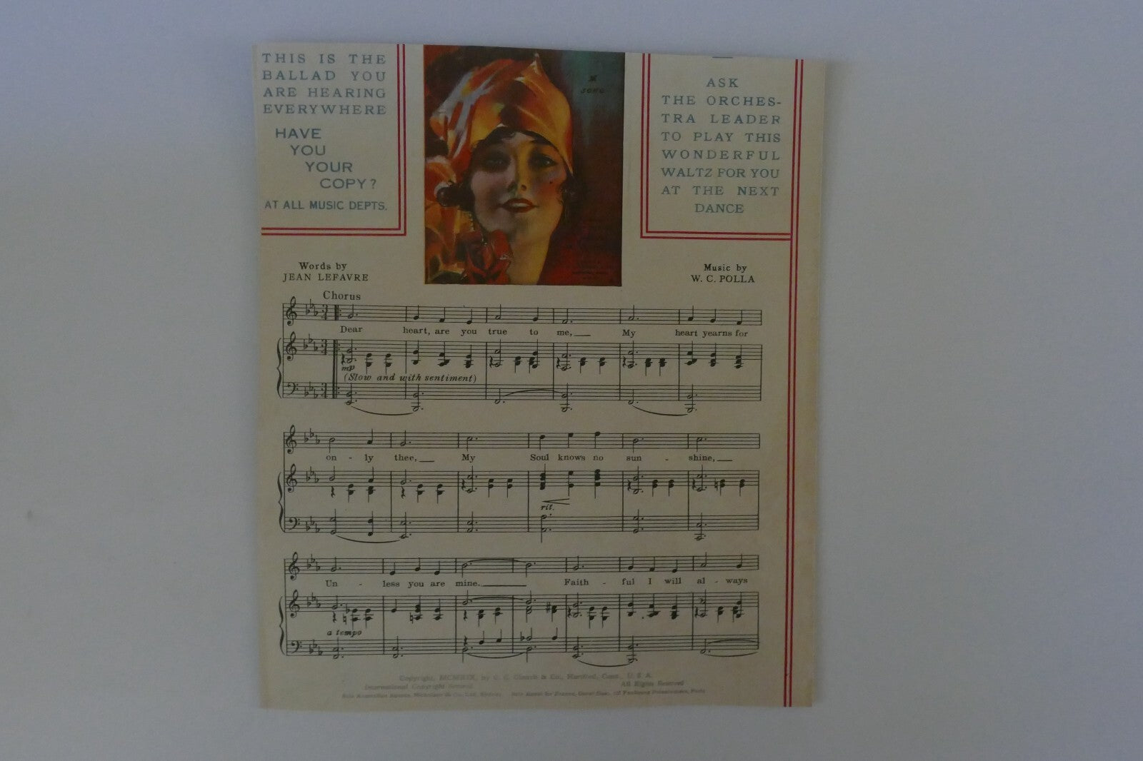 Yo-san, 1919, by Jean Lefavre and W.C. Polla, C. C. Church and Co.