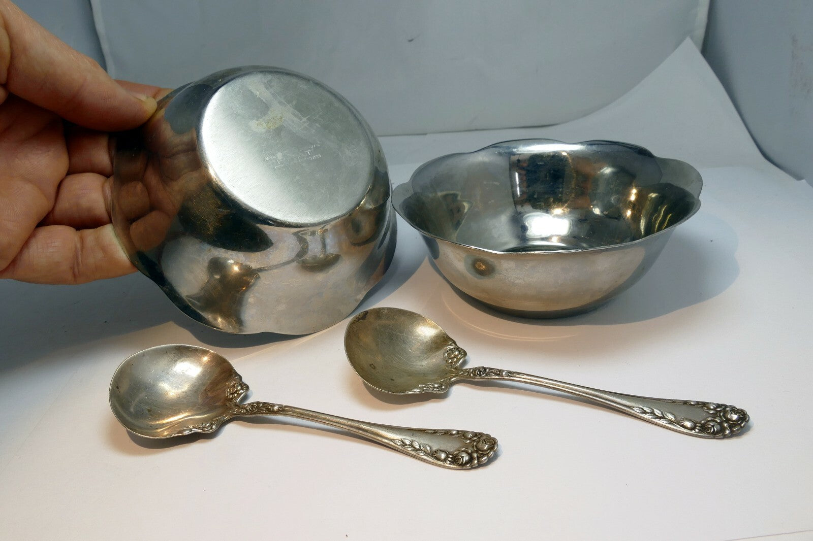 EASTERN STAR Sterling Spoon w/ cereal Bow 1898 (set of two)