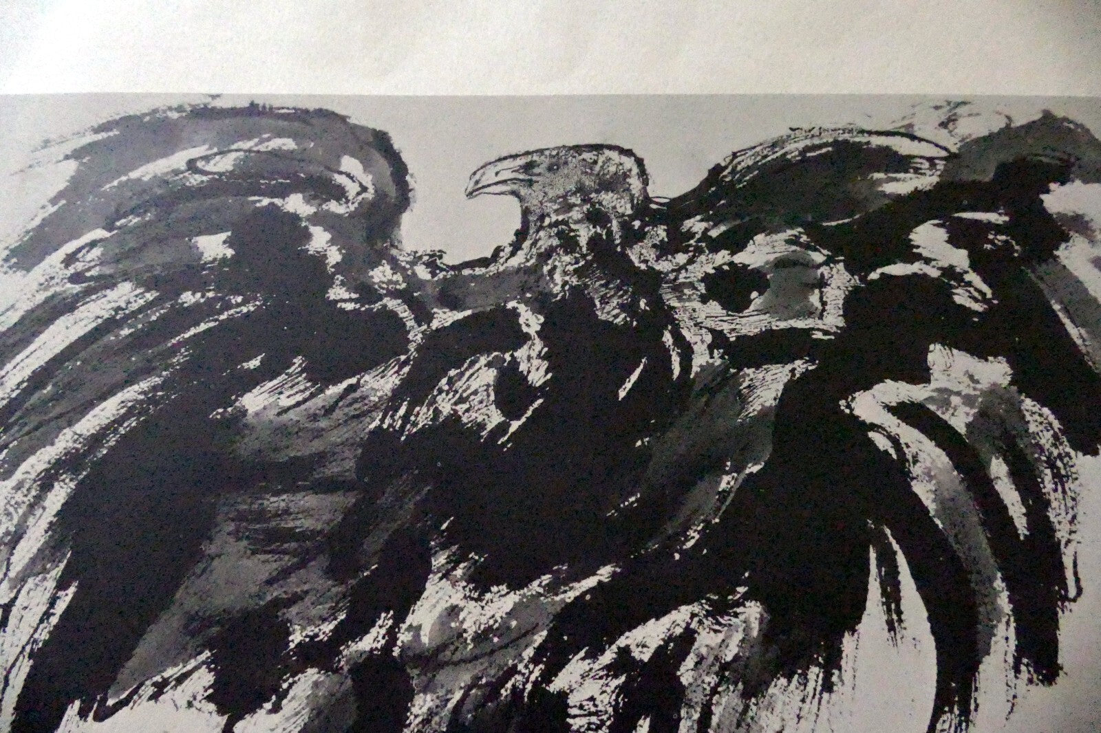 LEONARD BASKIN "Eagle" Woodcut Print - Numbered 54, unframed - vintage