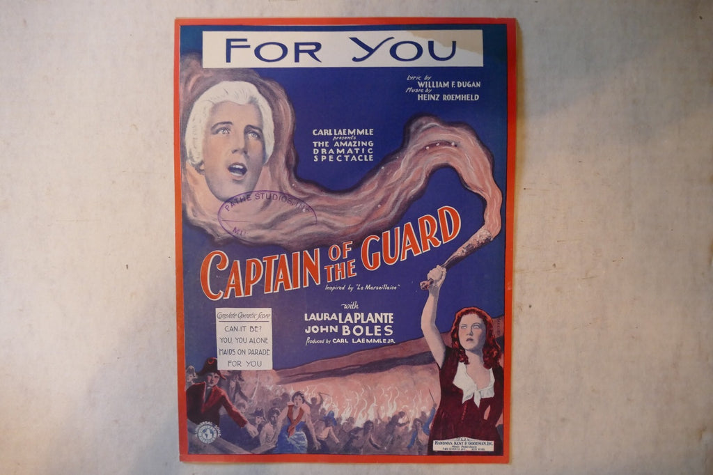 For you, sheet music 1930, from "captain of the guard", by william f. dugan, heinz roemheld