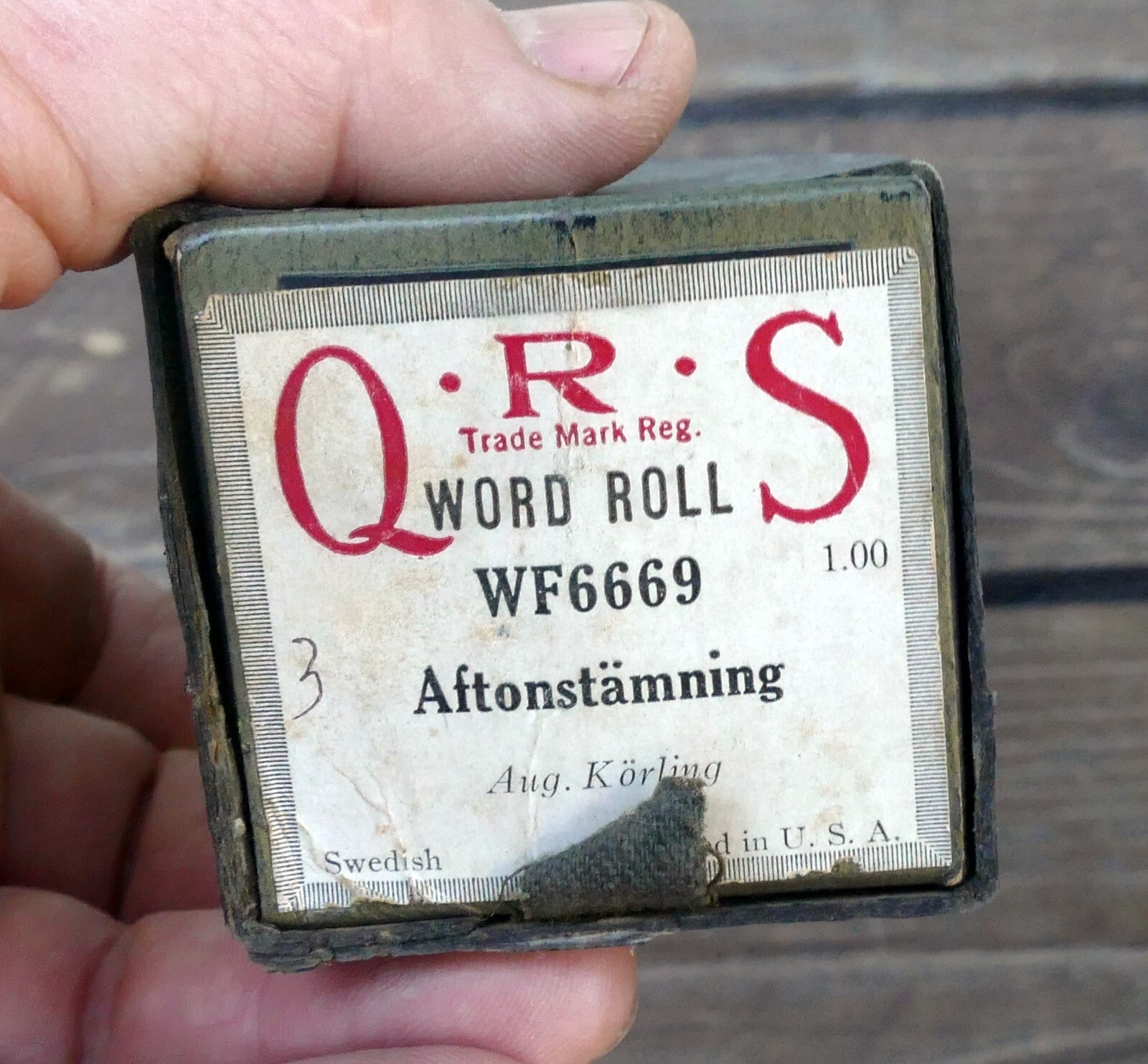 Qrs word piano roll wf6669 aftonstamning august körling: aftonstämning