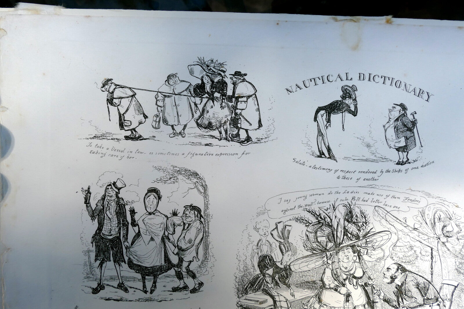 NAUTICAL DICTIONARY No 6 HENRY HEATH CARICATURE PRINT  1840 Victorian