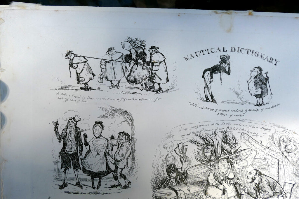 NAUTICAL DICTIONARY No 6 HENRY HEATH CARICATURE PRINT  1840 Victorian