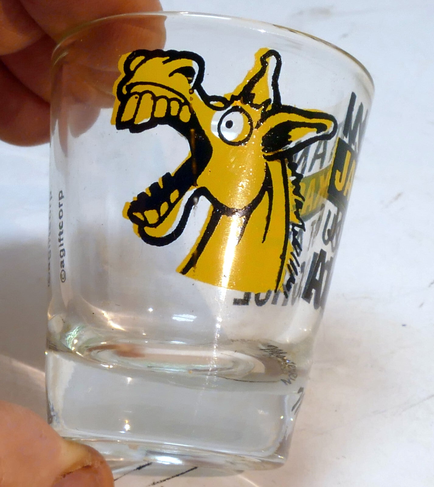 Instant jackass just add alcohol monterey california usa shot glass souvenir