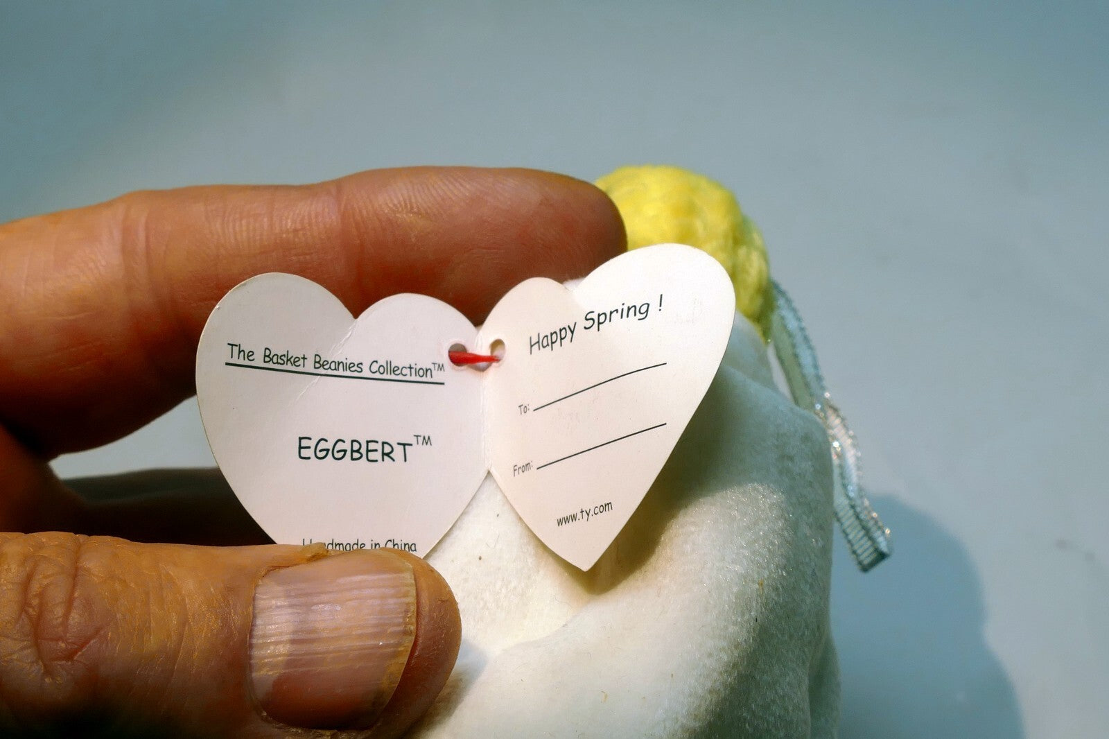TY Basket Beanie Baby - EGGBERT the Egg & Chick Stuffed Animal Toy 4" small