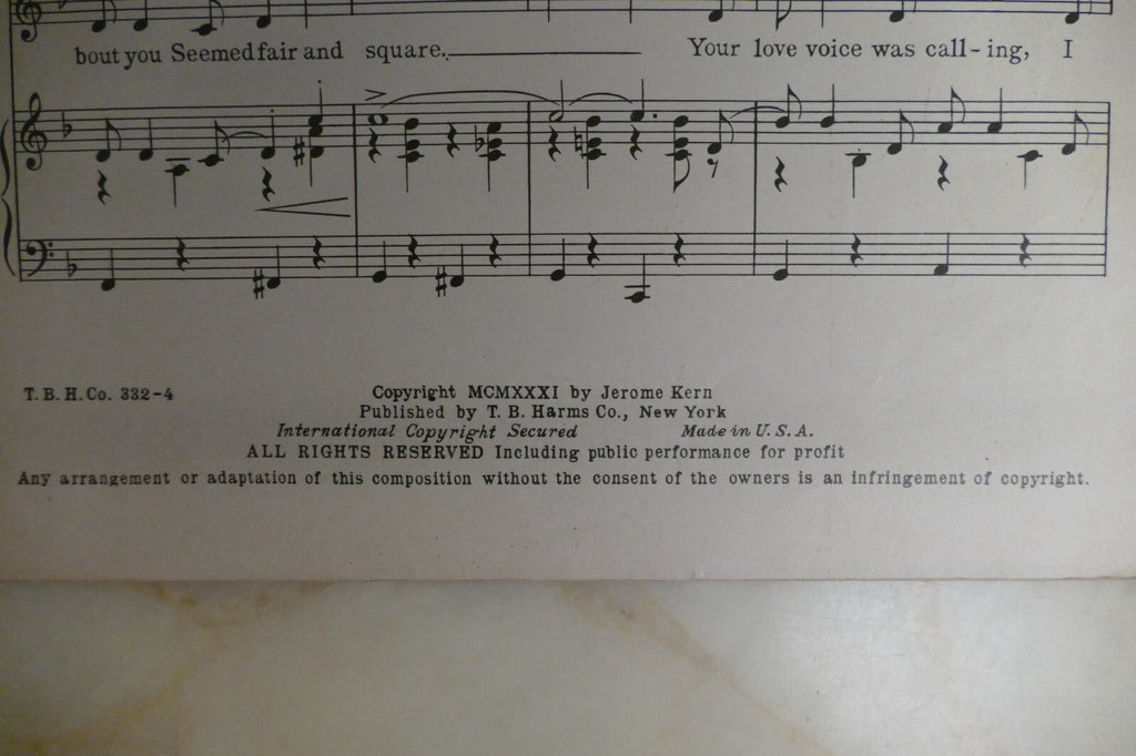 Try To Forget 1931 by Jerome Kern from The Cat And The Fiddle