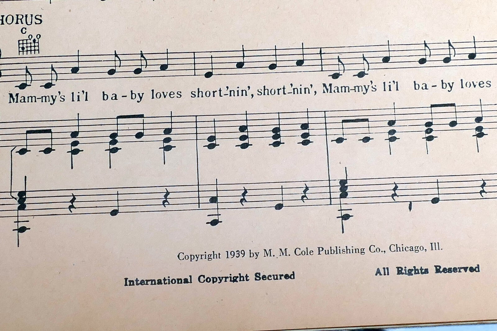 Modern Library Favorite Songs Book No 1 Sheet Music 1939 Cole Publishing Chicago