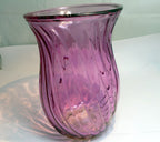 Pink ribbed vase glass 8" high valentines day 1 800 flowers