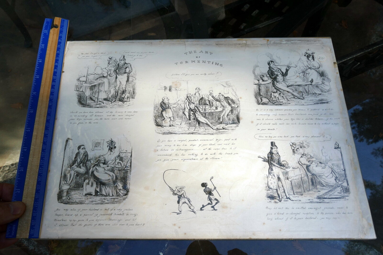 The ART of TORMENTING No 2 HENRY HEATH CARICATURE PRINT  1840 Victorian