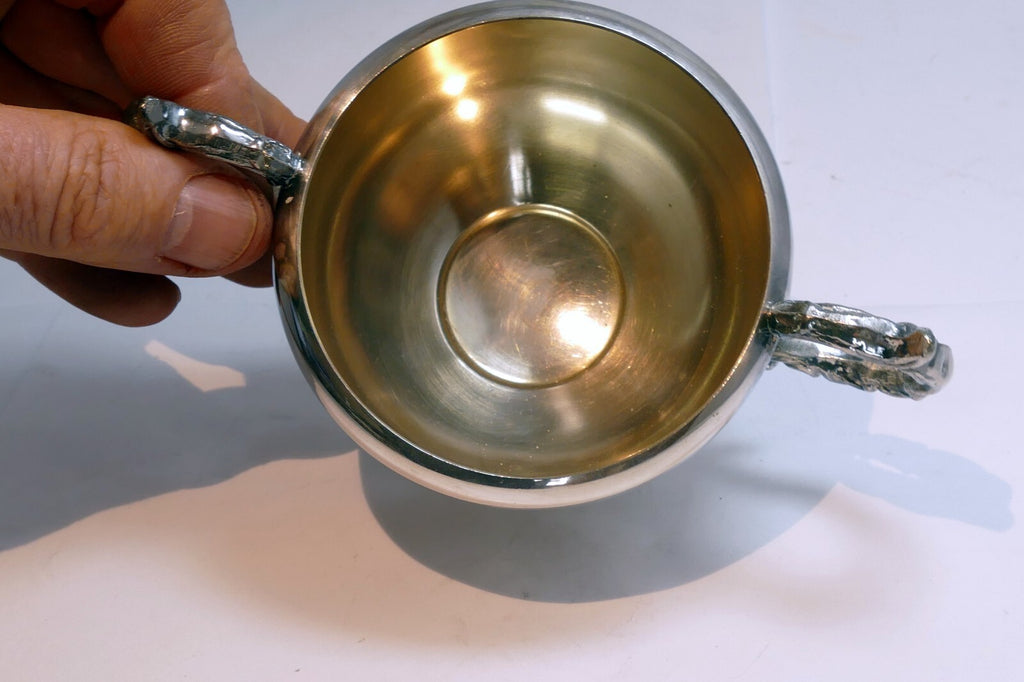 VIKING SILVER  PLATE E P COPPER SUGAR BOWL made in Canada  Lead Mounts for Tea