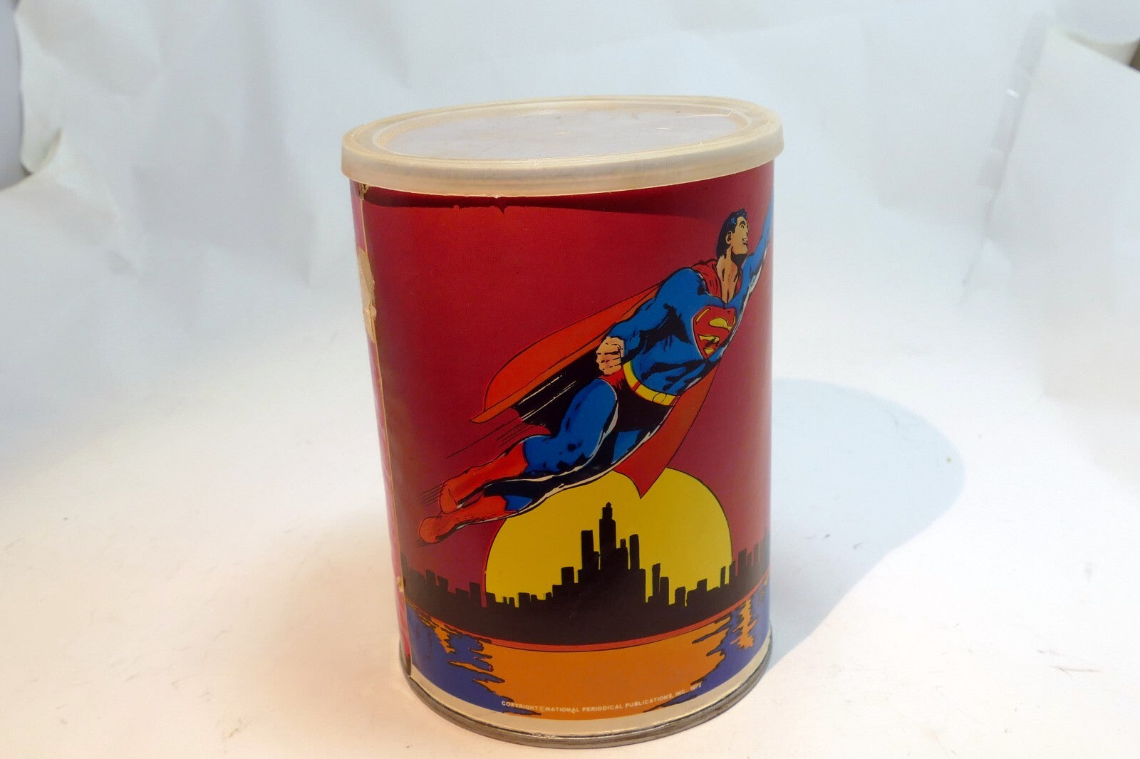 Empty tin container  for  1973 "Superman" Jigsaw Puzzle