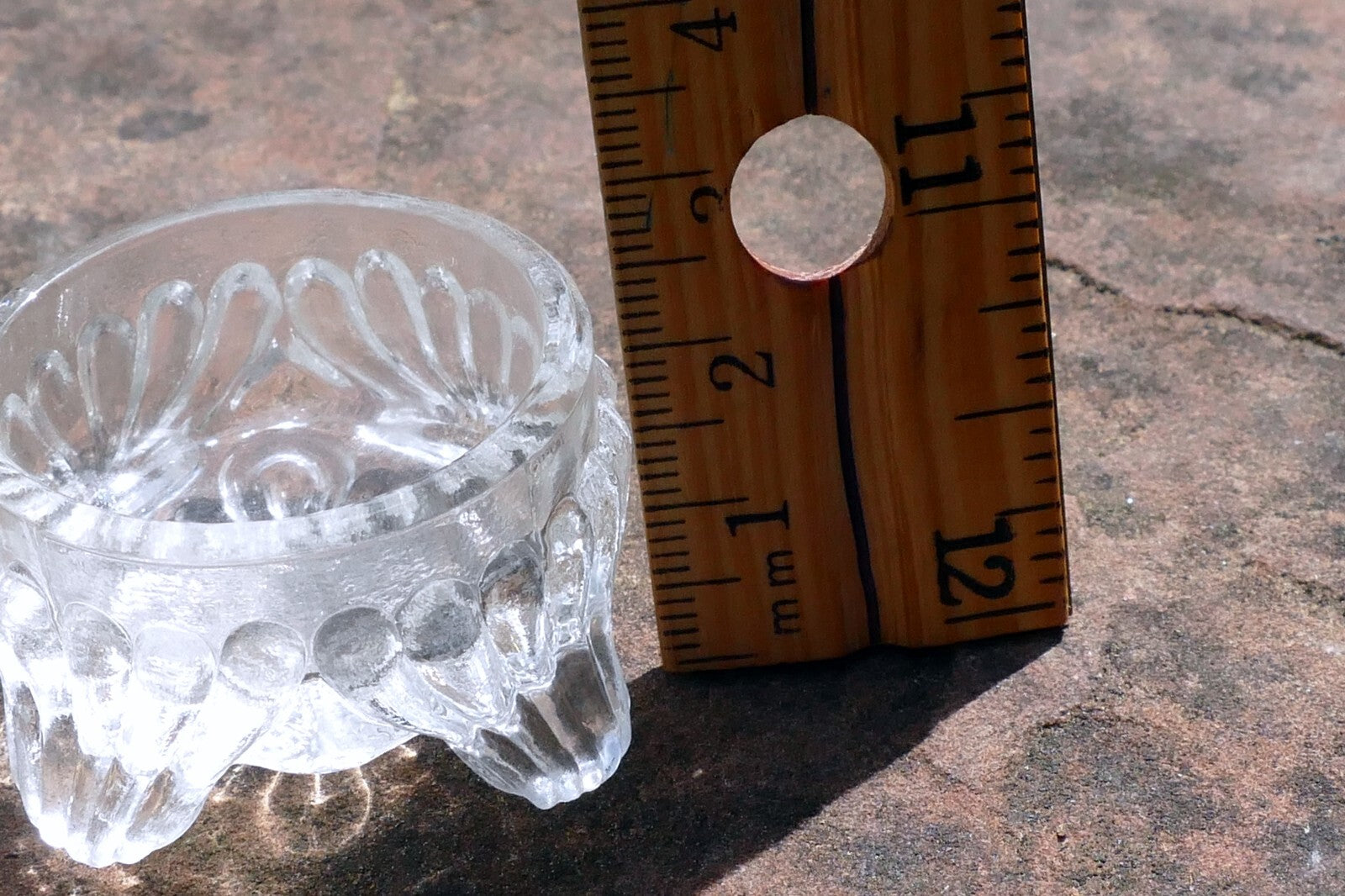 Salt Cellars Cut Crystal Hexagon Open Salt Oval Depression glass 1.5" small