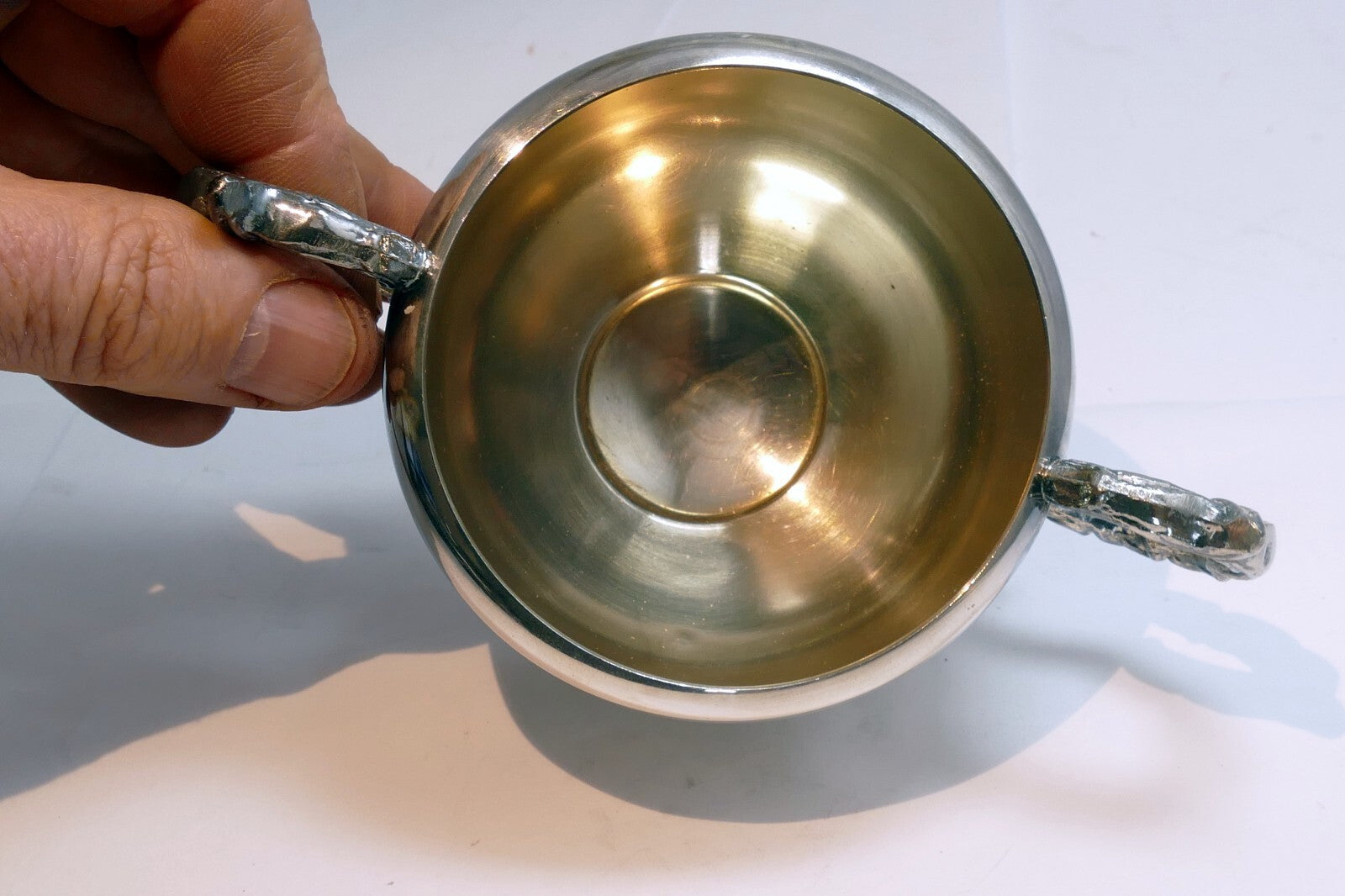 VIKING SILVER  PLATE E P COPPER SUGAR BOWL made in Canada  Lead Mounts for Tea