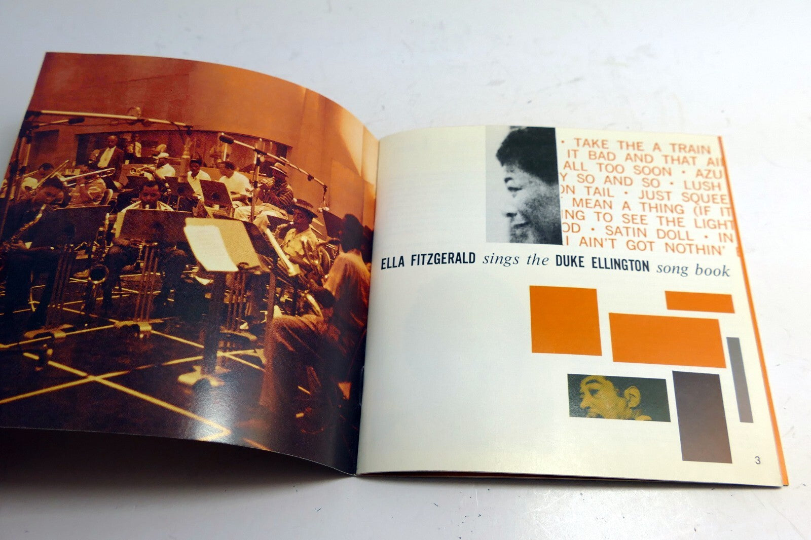 INLAY Cover ART Only NO Case, CD included   Ella Fitzgerald Duke Ellington Song