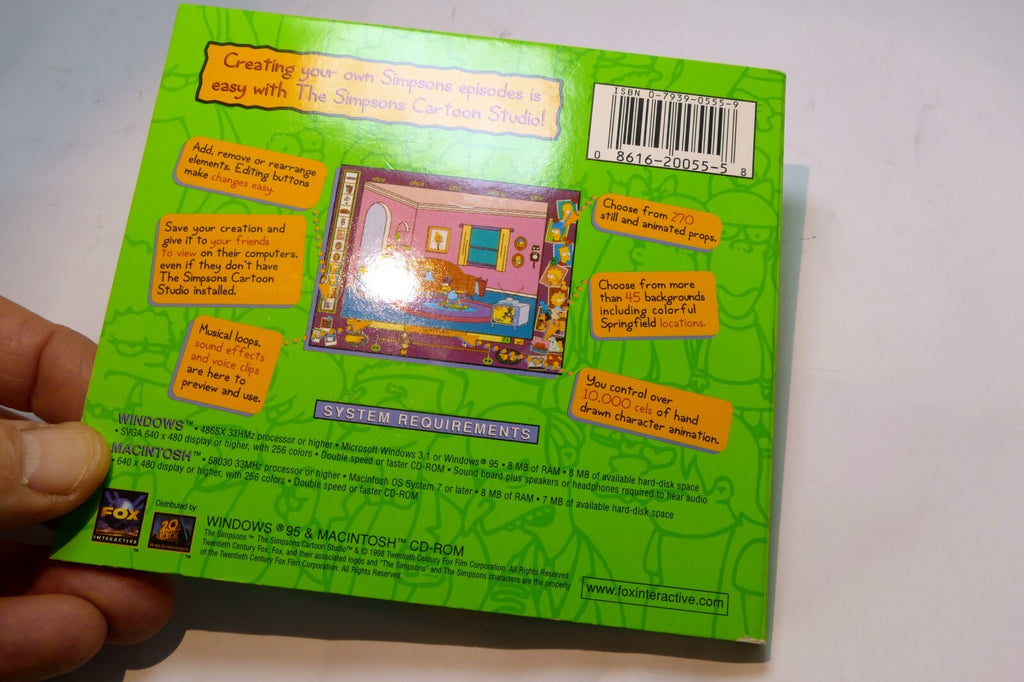 THE SIMPSONS: CARTOON STUDIO - PC CD-ROM FOX INTERACTIVE 1996 Windows 95 3.1