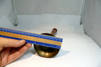 3" Solid Brass  School Diner with wooden handle hand held South Asia