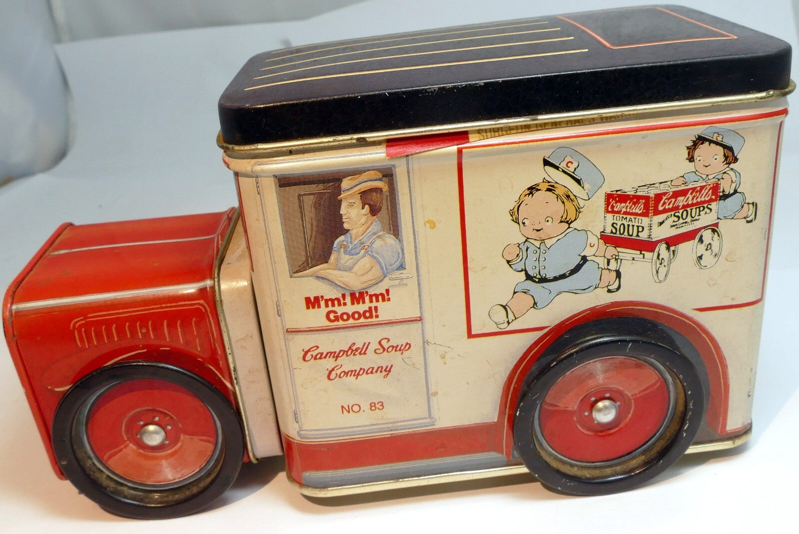 Campbell's Soup Tin Box Co Truck Car With wheels Lid No 83 USA Americana design