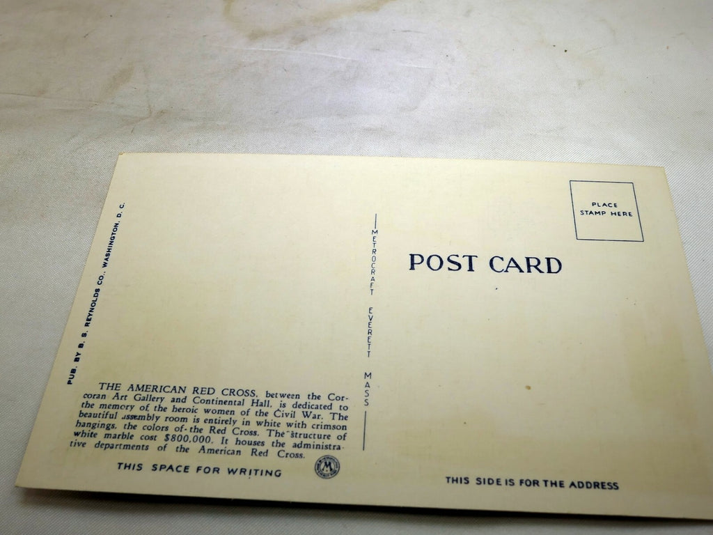 Post Card American Red Cross Building Washington DC Unposted Linen 1940's