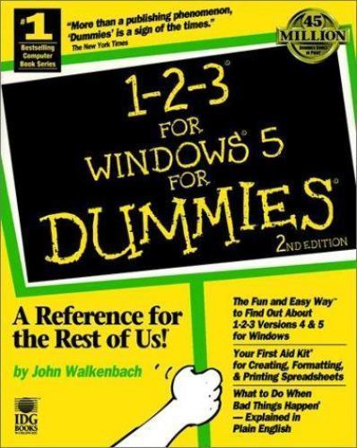 1-2-3 for Windows 5 for Dummies by John Walkenbach computer book for beginners
